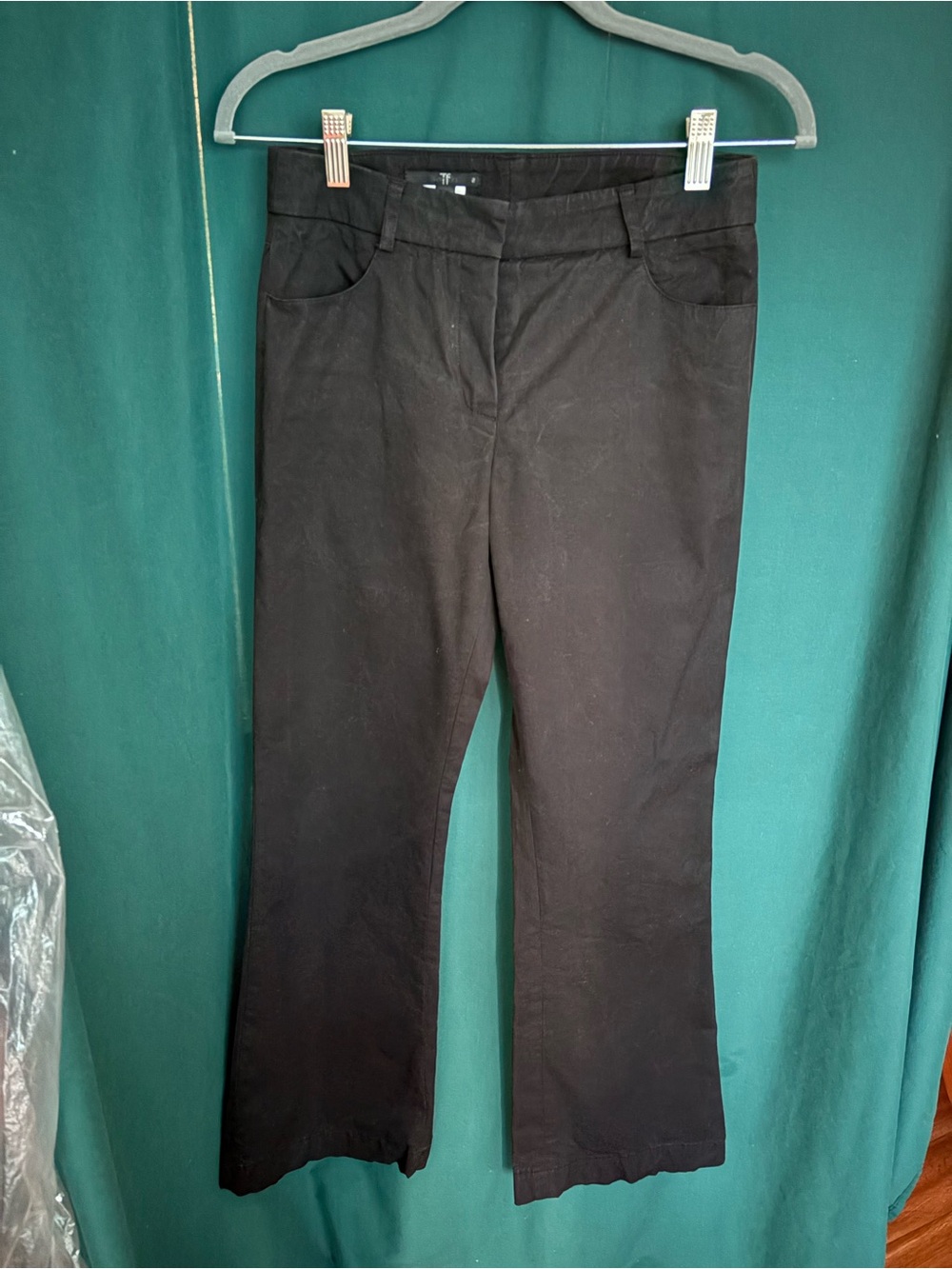 Vintage teen Flo women’s Black Stretch Wide-Leg Pants